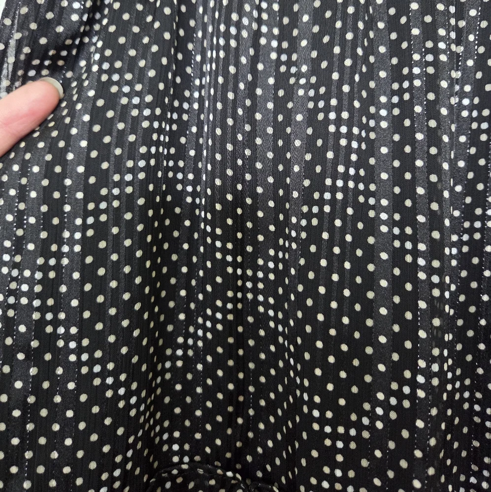 J. Crew Factory Black & White Polka Dot A-Line Ruffle Tiered Party Skirt Large